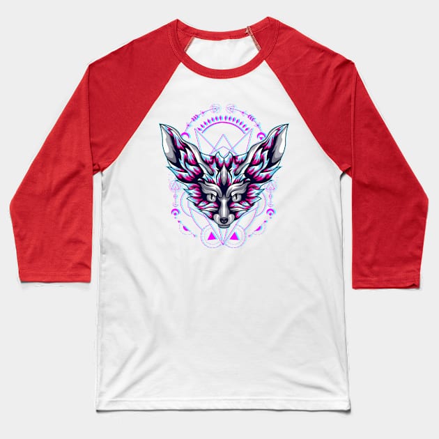 red fox animal Baseball T-Shirt by SHINIGAMII